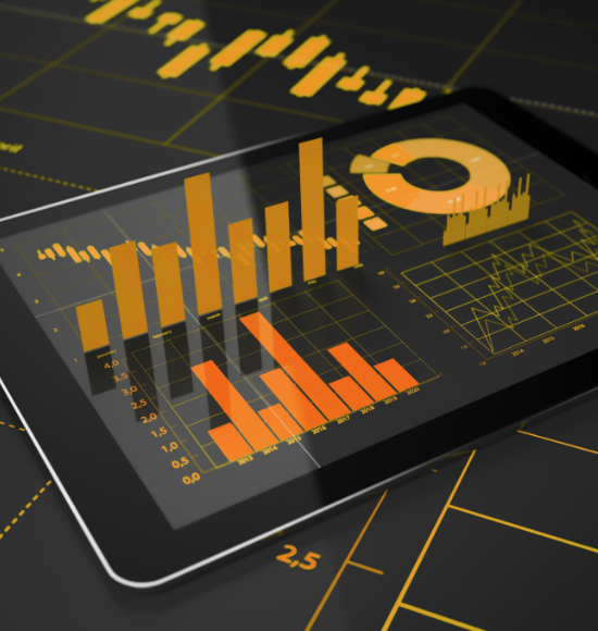 Tablet with graphs