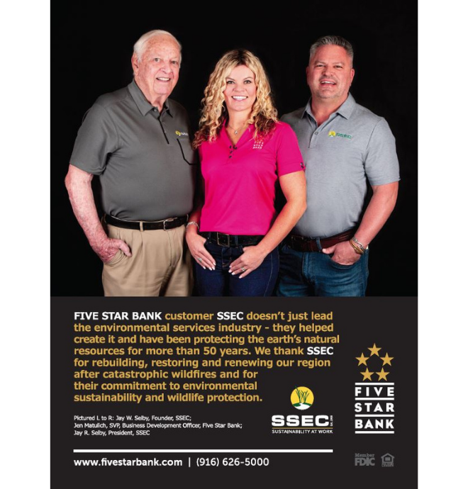 Comstock's Magazine back cover featuring Five Star Bank's Jen Matulich  and SSEC