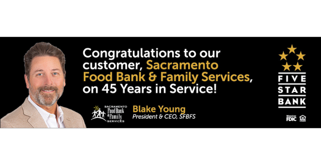 Billboard featuring Blake Young, President & CEO of Sacramento Food Bank & Family Services