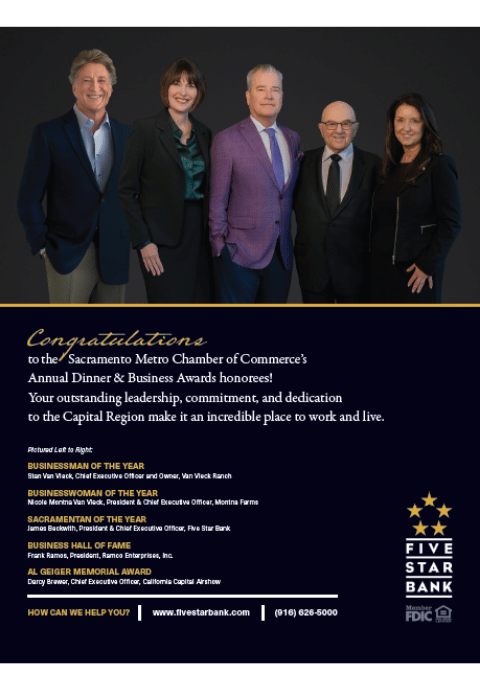 Comstock's back cover featuring James Beckwith and other Metro Chamber honorees.