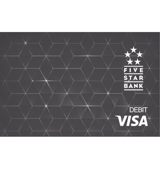 Image of debit card with Five Star Bank logo