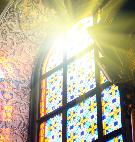 stained glass in a church.